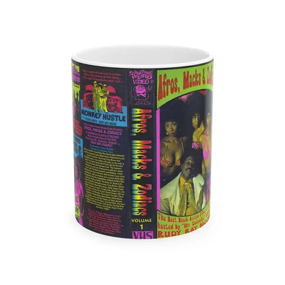 AFROS MACKS AND ZODIACS SOMETHING WEIRD VIDEO (VHS COVER) - White Coffee Mug 11oz - Go Mug Yourself