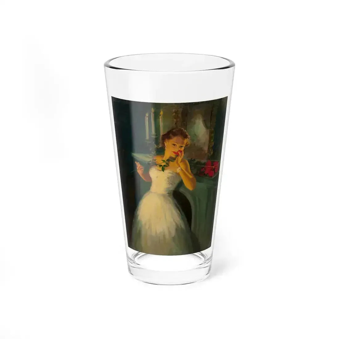 After Art Frahm. Rose For a Rose (Magazine Illustration) Pint Glass 16oz 16oz - Go Mug Yourself