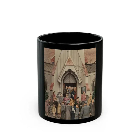 After Church, The Saturday Evening Post cover, April 16, 1949 - Black Coffee Mug 11oz - Go Mug Yourself
