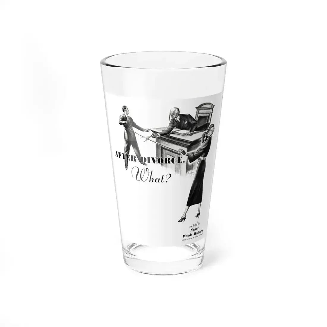 After Divorce What, Cosmopolitan, November 1936 (Magazine Illustration) Pint Glass 16oz 16oz - Go Mug Yourself