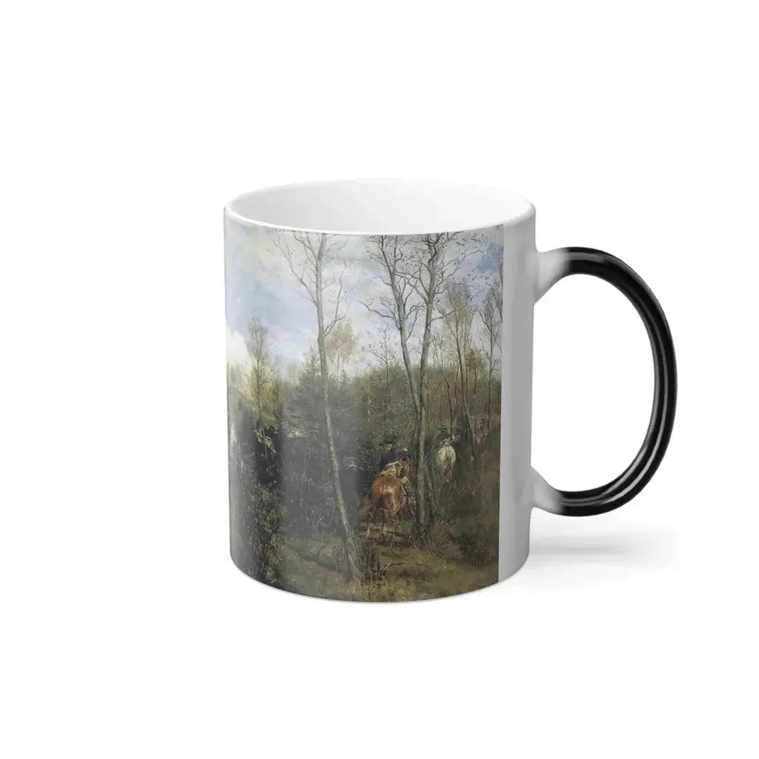 After Maksymilian Gierymski (1846-1874) The Hunting Party - Oil on Canvas - Color Changing Mug 11oz - Go Mug Yourself