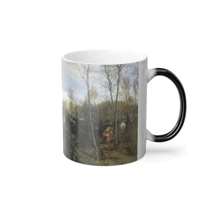 After Maksymilian Gierymski (1846-1874) The Hunting Party - Oil on Canvas - Color Changing Mug 11oz - Go Mug Yourself