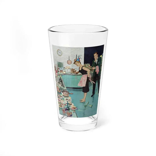 After Party Clean-Up, The Saturday Evening Post, January 2, 1960 (Magazine Illustration) Pint Glass 16oz 16oz - Go Mug Yourself