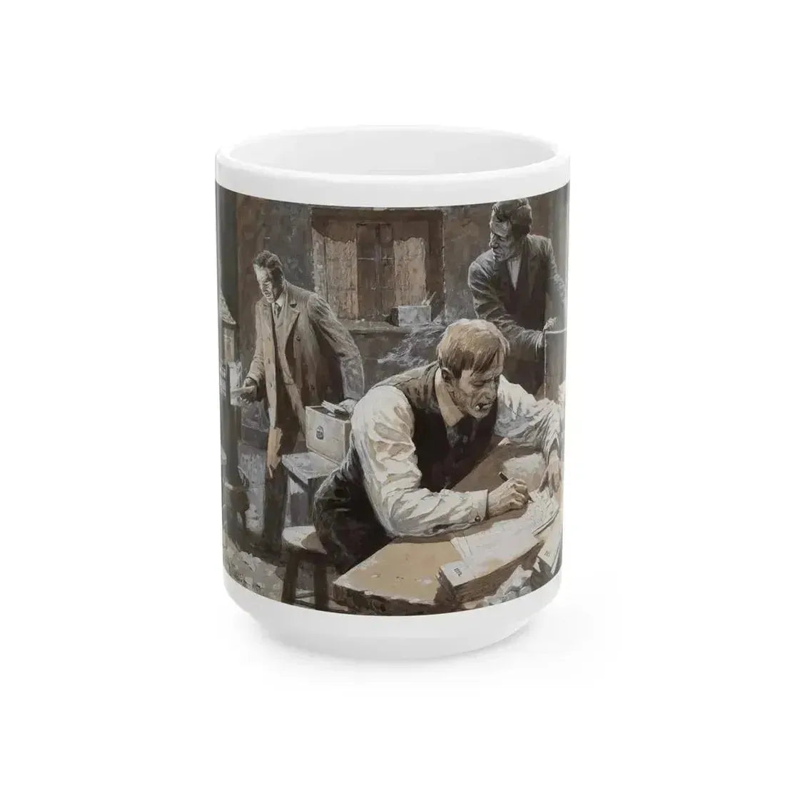 After the Election, 1908 Cosmopolitan Magazine story illustration, 1907 - White Coffee Mug 15oz - Go Mug Yourself