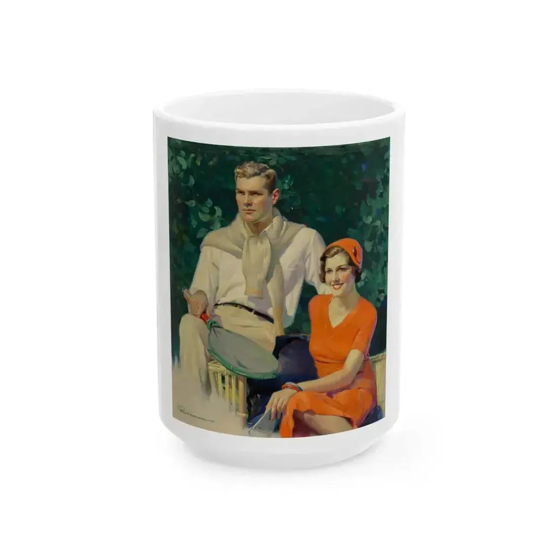 After the Match, Liberty Magazine cover, June 1, 1935 - White Coffee Mug 15oz - Go Mug Yourself