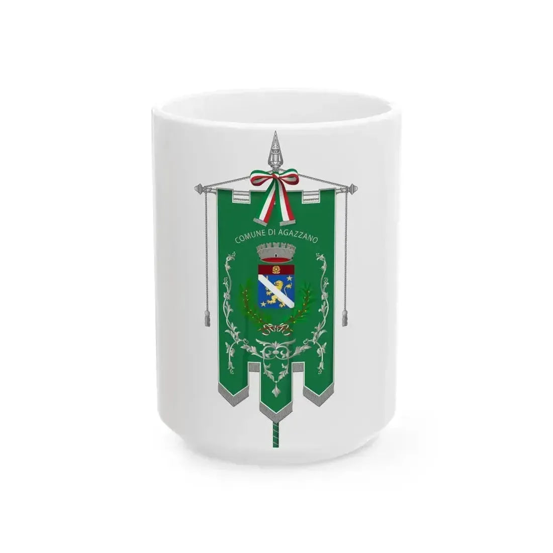 Agazzano-Gonfalone (Italy) White Coffee Mug 15oz - Go Mug Yourself