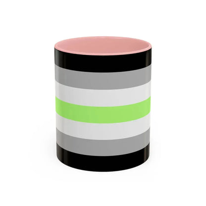 Agender Pride Flag - Accent Coffee Mug 11oz Pink - Go Mug Yourself