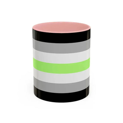 Agender Pride Flag - Accent Coffee Mug 11oz Pink - Go Mug Yourself