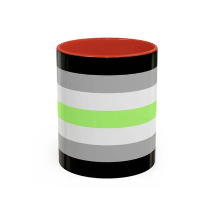 Agender Pride Flag - Accent Coffee Mug 11oz Red - Go Mug Yourself