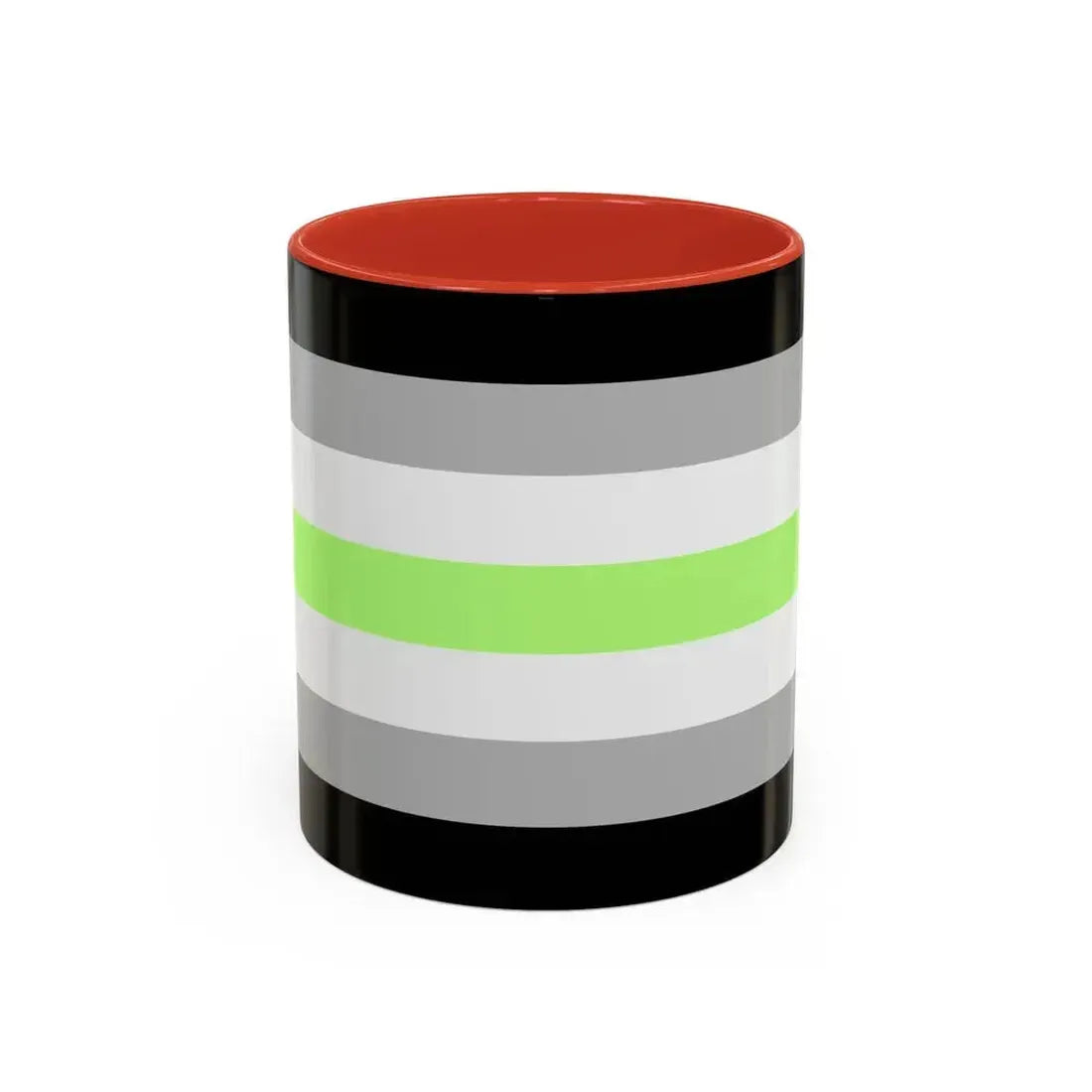 Agender Pride Flag - Accent Coffee Mug 11oz Red - Go Mug Yourself