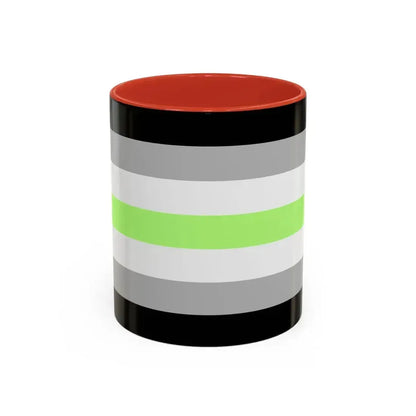 Agender Pride Flag - Accent Coffee Mug 11oz Red - Go Mug Yourself