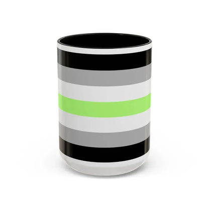 Agender Pride Flag - Accent Coffee Mug 15oz Black - Go Mug Yourself