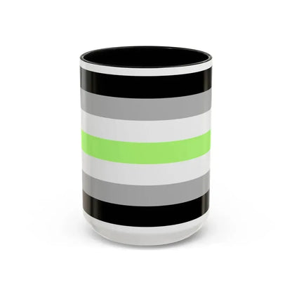 Agender Pride Flag - Accent Coffee Mug 15oz Black - Go Mug Yourself