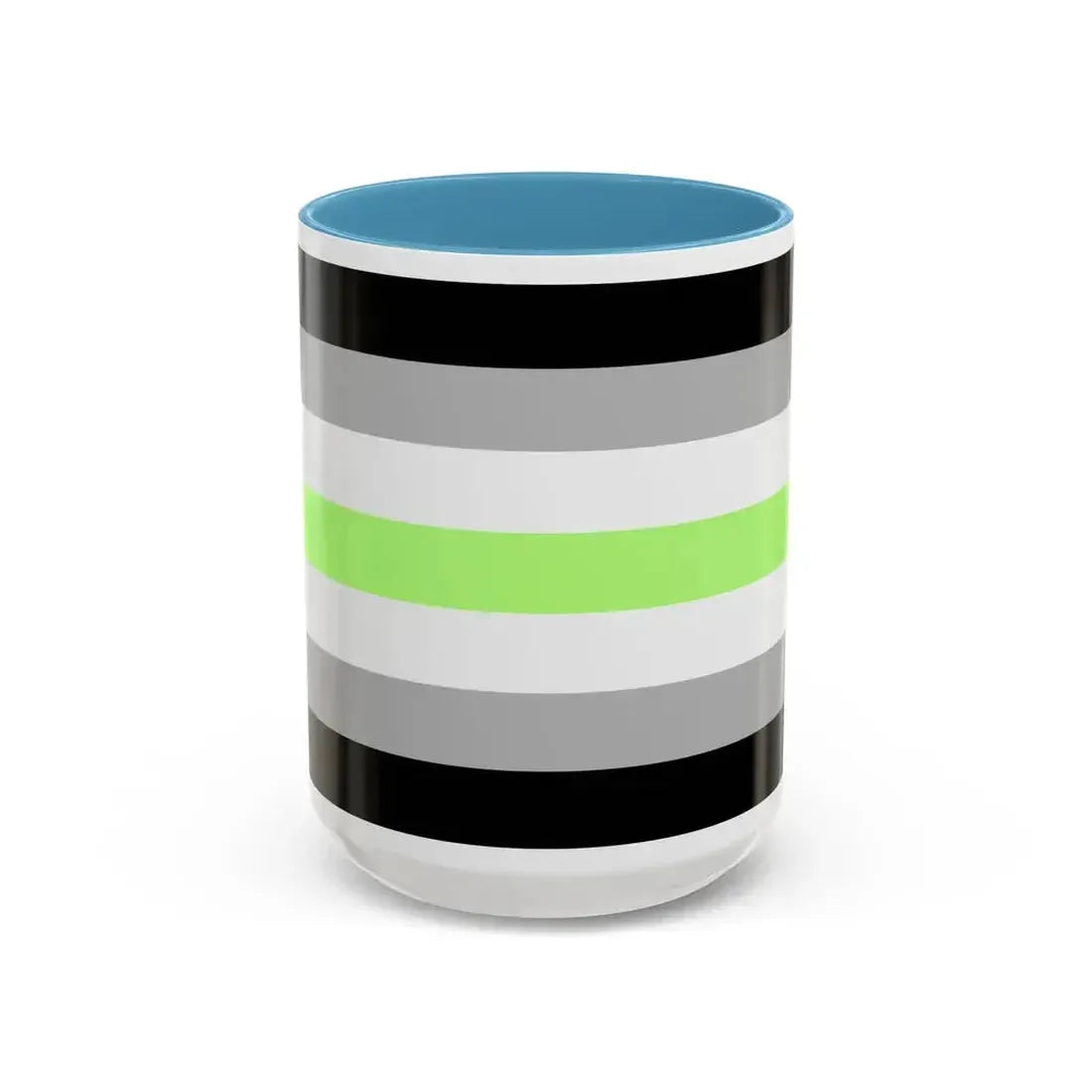 Agender Pride Flag - Accent Coffee Mug 15oz Light Blue - Go Mug Yourself