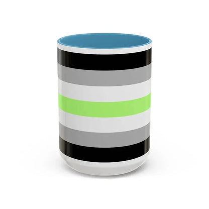 Agender Pride Flag - Accent Coffee Mug 15oz Light Blue - Go Mug Yourself