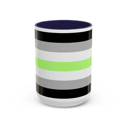 Agender Pride Flag - Accent Coffee Mug 15oz Navy - Go Mug Yourself