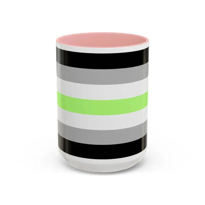 Agender Pride Flag - Accent Coffee Mug 15oz Pink - Go Mug Yourself