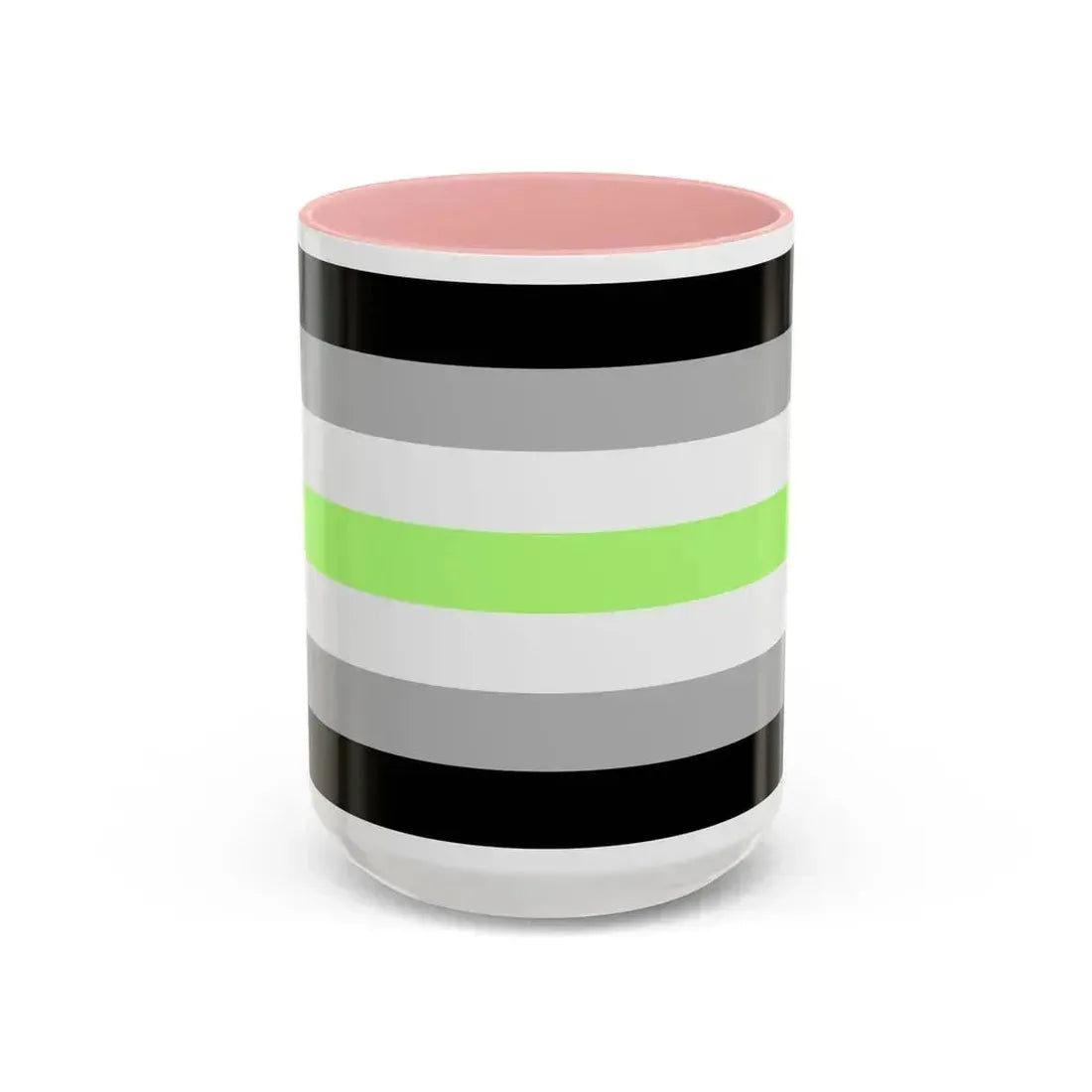 Agender Pride Flag - Accent Coffee Mug 15oz Pink - Go Mug Yourself