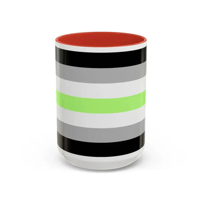 Agender Pride Flag - Accent Coffee Mug 15oz Red - Go Mug Yourself
