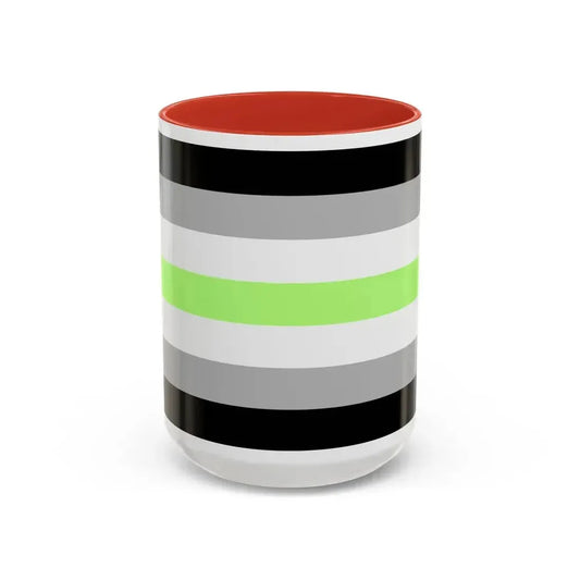 Agender Pride Flag - Accent Coffee Mug 15oz Red - Go Mug Yourself