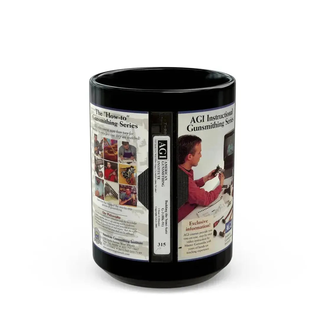 AGI INSTRUCTIONAL GUNSMITHING SERIES (VHS COVER) - Black Coffee Mug 15oz - Go Mug Yourself