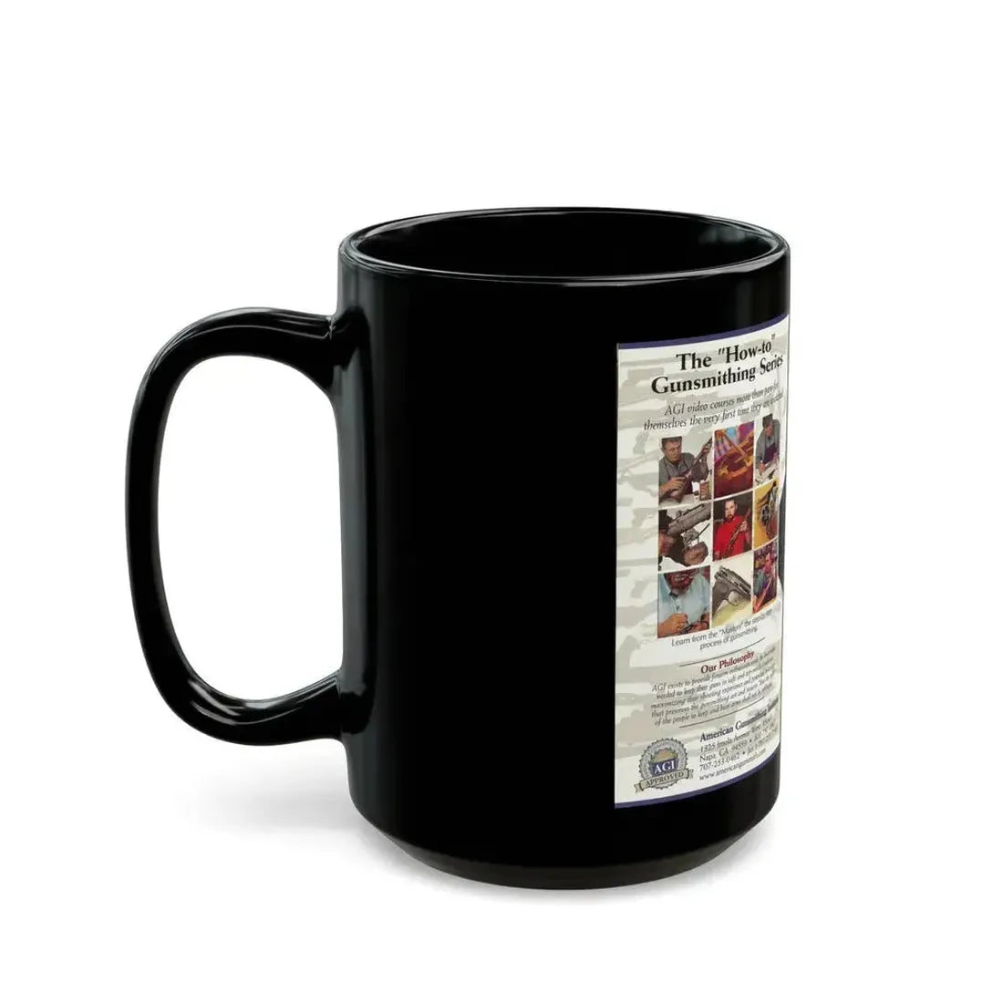 AGI INSTRUCTIONAL GUNSMITHING SERIES (VHS COVER) - Black Coffee Mug - Go Mug Yourself
