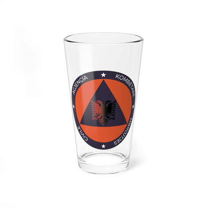 Agjencia Kombëtare e Mbrojtjes Civile Logo (Albania) (Coat of Arms) Pint Glass 16oz 16oz - Go Mug Yourself