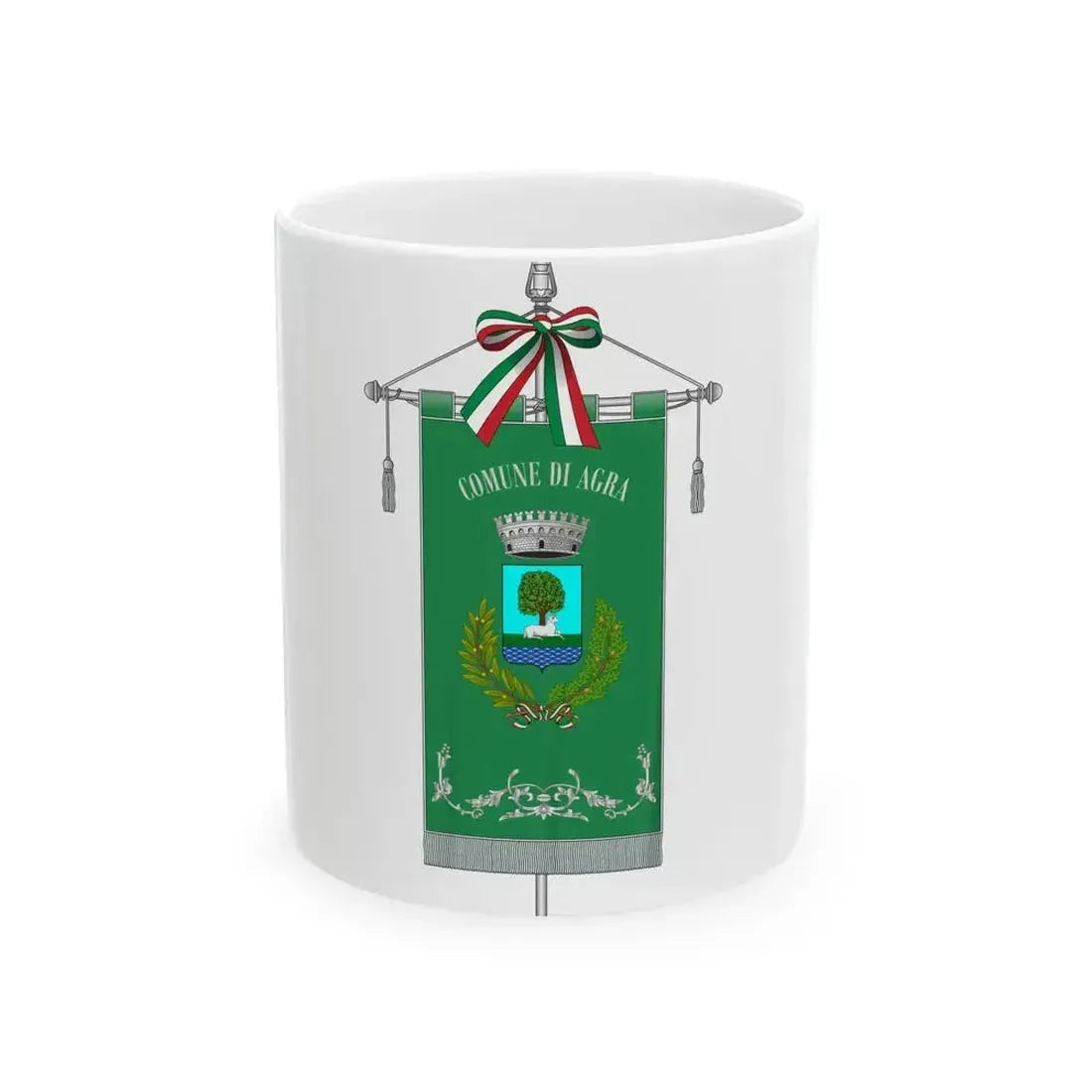 Agra-Gonfalone (Italy) White Coffee Mug 11oz - Go Mug Yourself