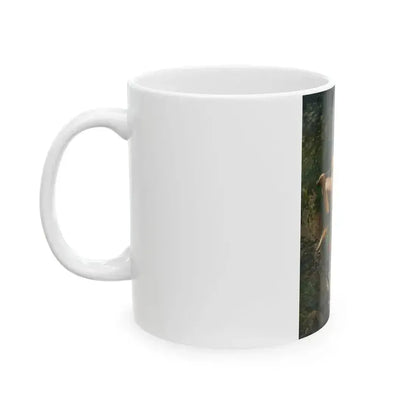 Ahuitzotl and the Ocelot, With Cortez the Conqueror book illustration, 1917 - White Coffee Mug - Go Mug Yourself