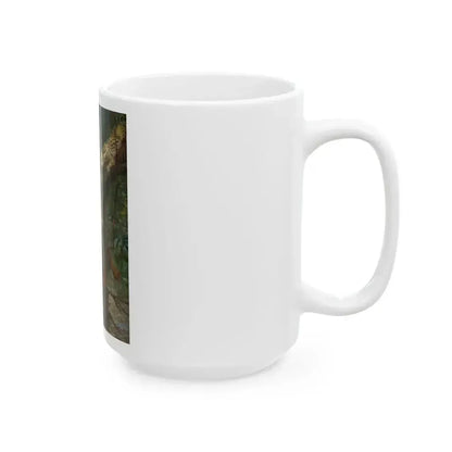 Ahuitzotl and the Ocelot, With Cortez the Conqueror book illustration, 1917 - White Coffee Mug - Go Mug Yourself