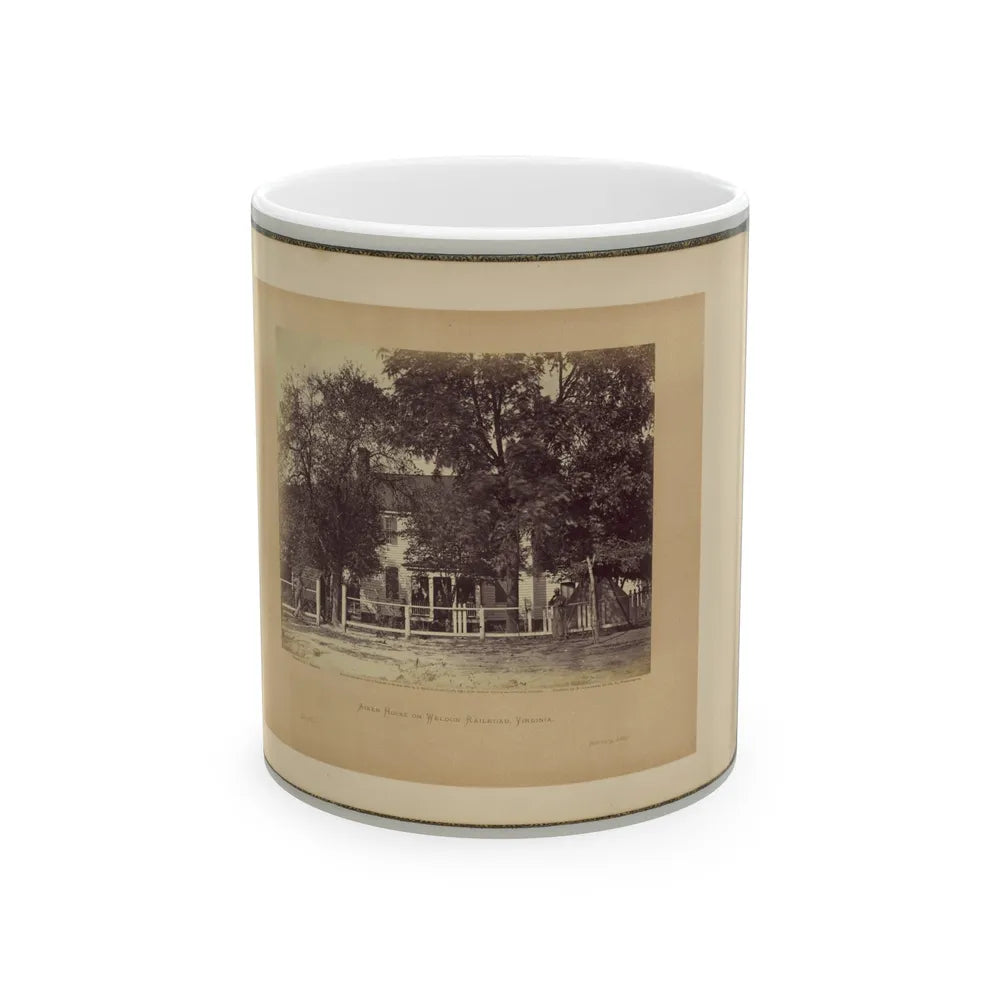 Aiken House On Weldon Railroad, Virginia (U.S. Civil War) White Coffee Mug-11oz-Go Mug Yourself