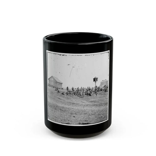 Aiken's Landing, Va.  African-American Soldiers Resting Near The Aiken House, View Looking Toward The House (U.S. Civil War) Black Coffee Mug 15oz - Go Mug Yourself
