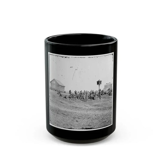 Aiken's Landing, Va.  African-American Soldiers Resting Near The Aiken House, View Looking Toward The House (U.S. Civil War) Black Coffee Mug 15oz - Go Mug Yourself