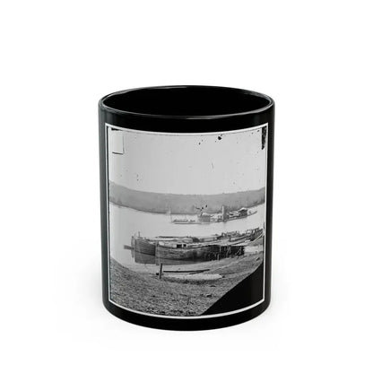 Aiken's Landing, Va.  Double-Turreted Monitor U.S.S. Onondaga On The James (U.S. Civil War) Black Coffee Mug 11oz - Go Mug Yourself