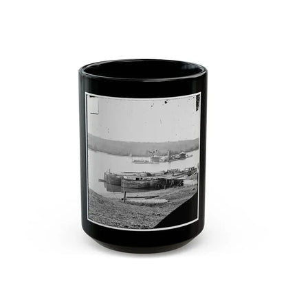 Aiken's Landing, Va.  Double-Turreted Monitor U.S.S. Onondaga On The James (U.S. Civil War) Black Coffee Mug 15oz - Go Mug Yourself