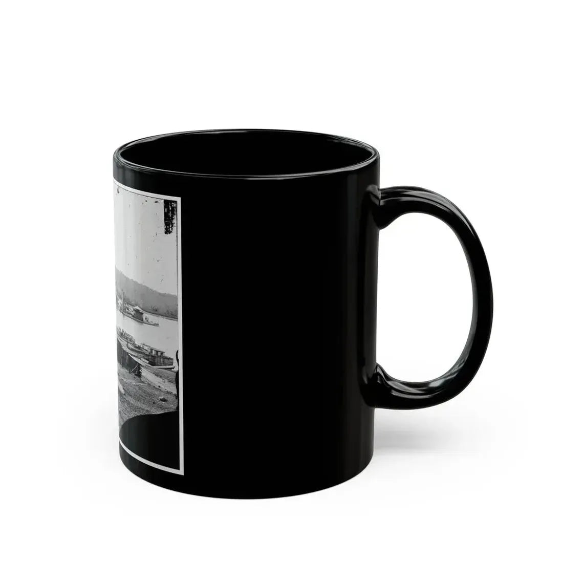 Aiken's Landing, Va.  Double-Turreted Monitor U.S.S. Onondaga On The James (U.S. Civil War) Black Coffee Mug - Go Mug Yourself
