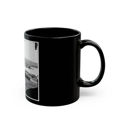 Aiken's Landing, Va.  Double-Turreted Monitor U.S.S. Onondaga On The James (U.S. Civil War) Black Coffee Mug - Go Mug Yourself