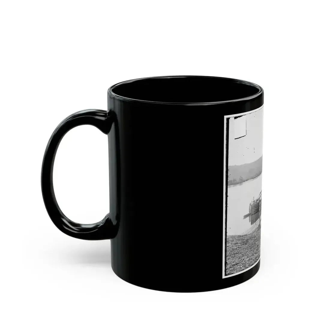 Aiken's Landing, Va.  Double-Turreted Monitor U.S.S. Onondaga On The James (U.S. Civil War) Black Coffee Mug - Go Mug Yourself