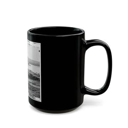 Aiken's Landing, Virginia. Double-Turreted Monitor U.S.S. On James River (U.S. Civil War) Black Coffee Mug - Go Mug Yourself