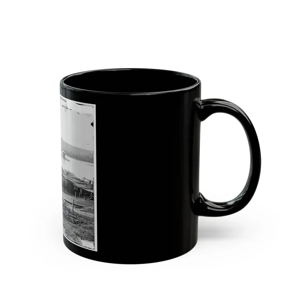 Aiken's Landing, Virginia. Double-Turreted Monitor U.S.S. On James River (U.S. Civil War) Black Coffee Mug - Go Mug Yourself