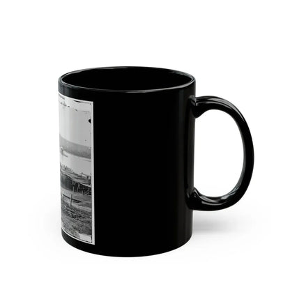 Aiken's Landing, Virginia. Double-Turreted Monitor U.S.S. On James River (U.S. Civil War) Black Coffee Mug - Go Mug Yourself