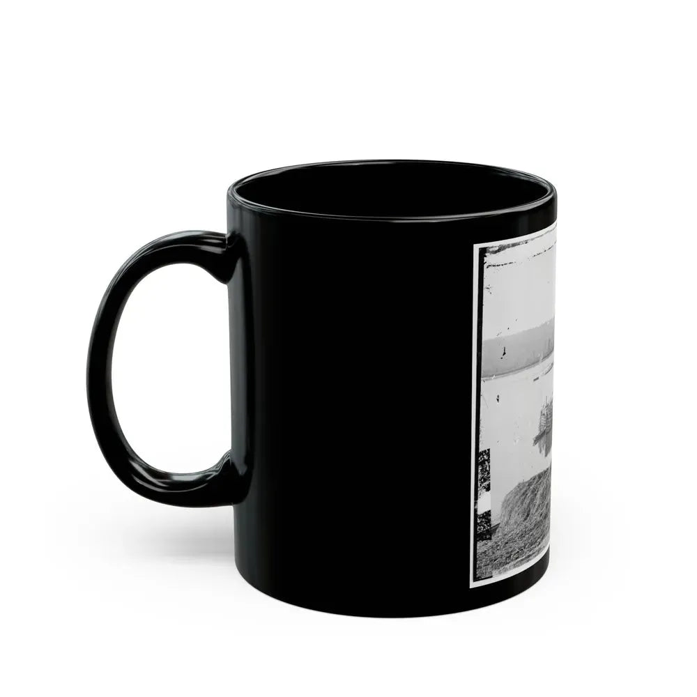 Aiken's Landing, Virginia. Double-Turreted Monitor U.S.S. On James River (U.S. Civil War) Black Coffee Mug - Go Mug Yourself