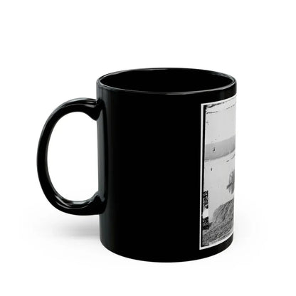 Aiken's Landing, Virginia. Double-Turreted Monitor U.S.S. On James River (U.S. Civil War) Black Coffee Mug - Go Mug Yourself