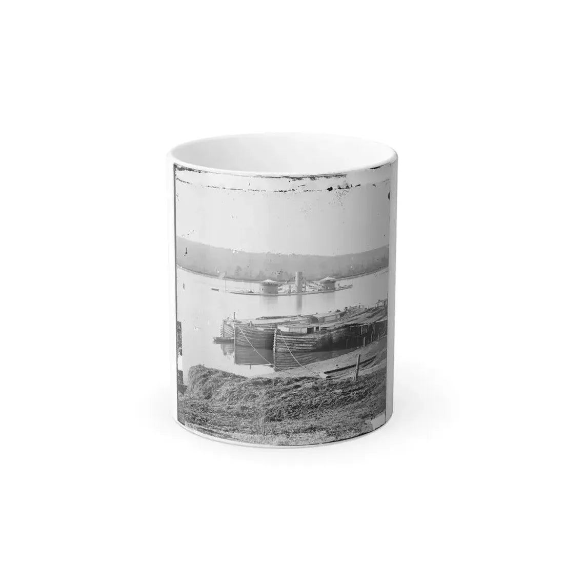 Aiken's Landing, Virginia. Double-Turreted Monitor U.S.S. On James River (U.S. Civil War) Color Changing Coffee Mug 11oz Default Title 11oz - Go Mug Yourself