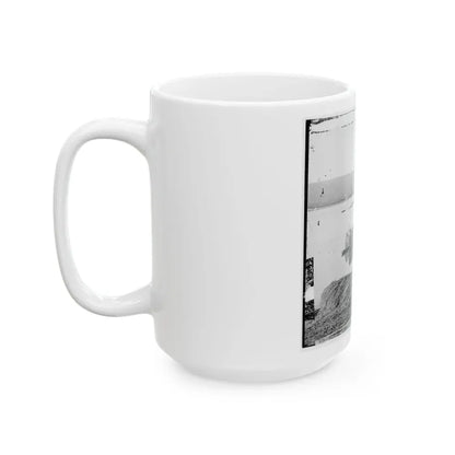 Aiken's Landing, Virginia. Double-Turreted Monitor U.S.S. On James River (U.S. Civil War) White Coffee Mug - Go Mug Yourself