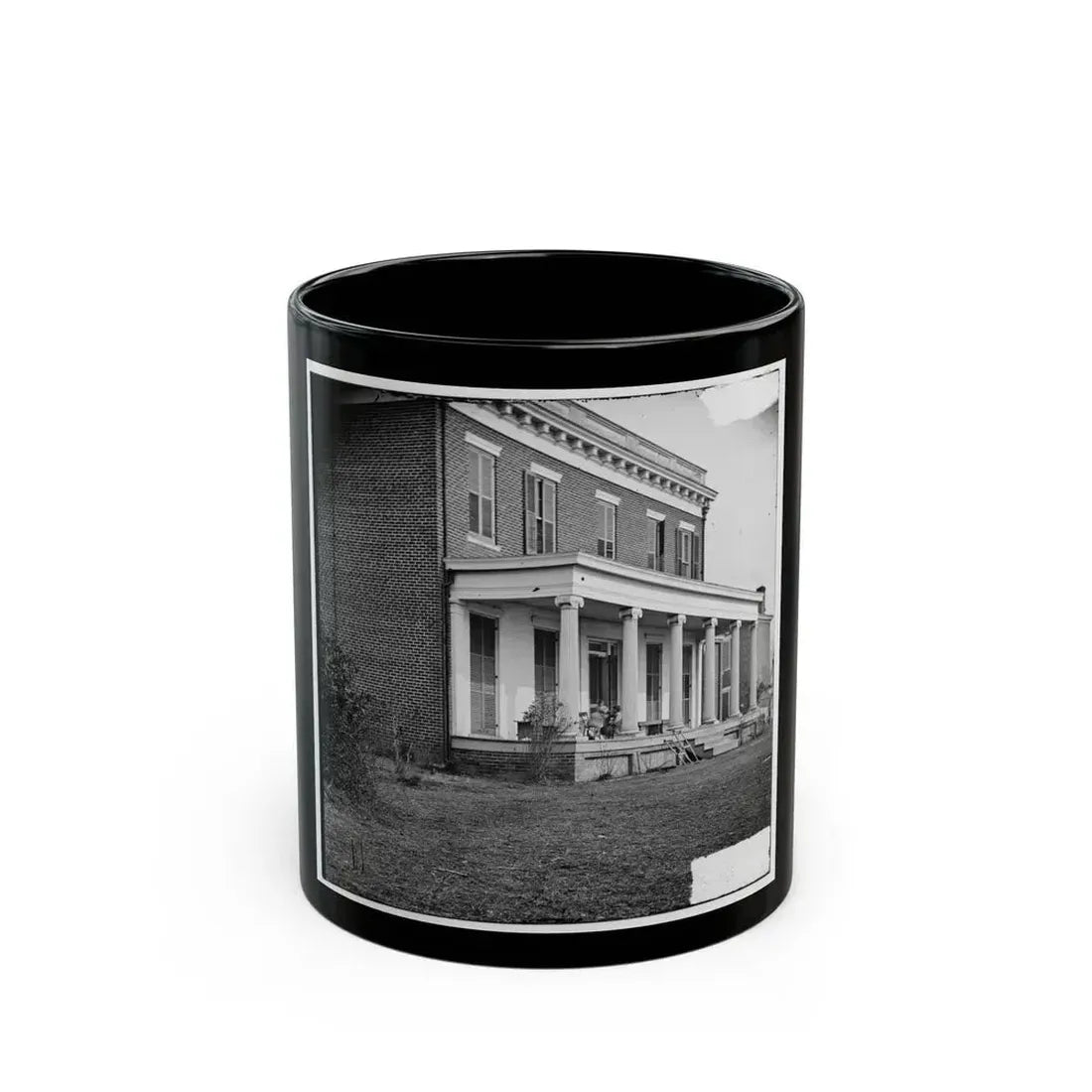 Aiken's Landing, Virginia (Vicinity). Aiken House On James River (U.S. Civil War) Black Coffee Mug 11oz - Go Mug Yourself