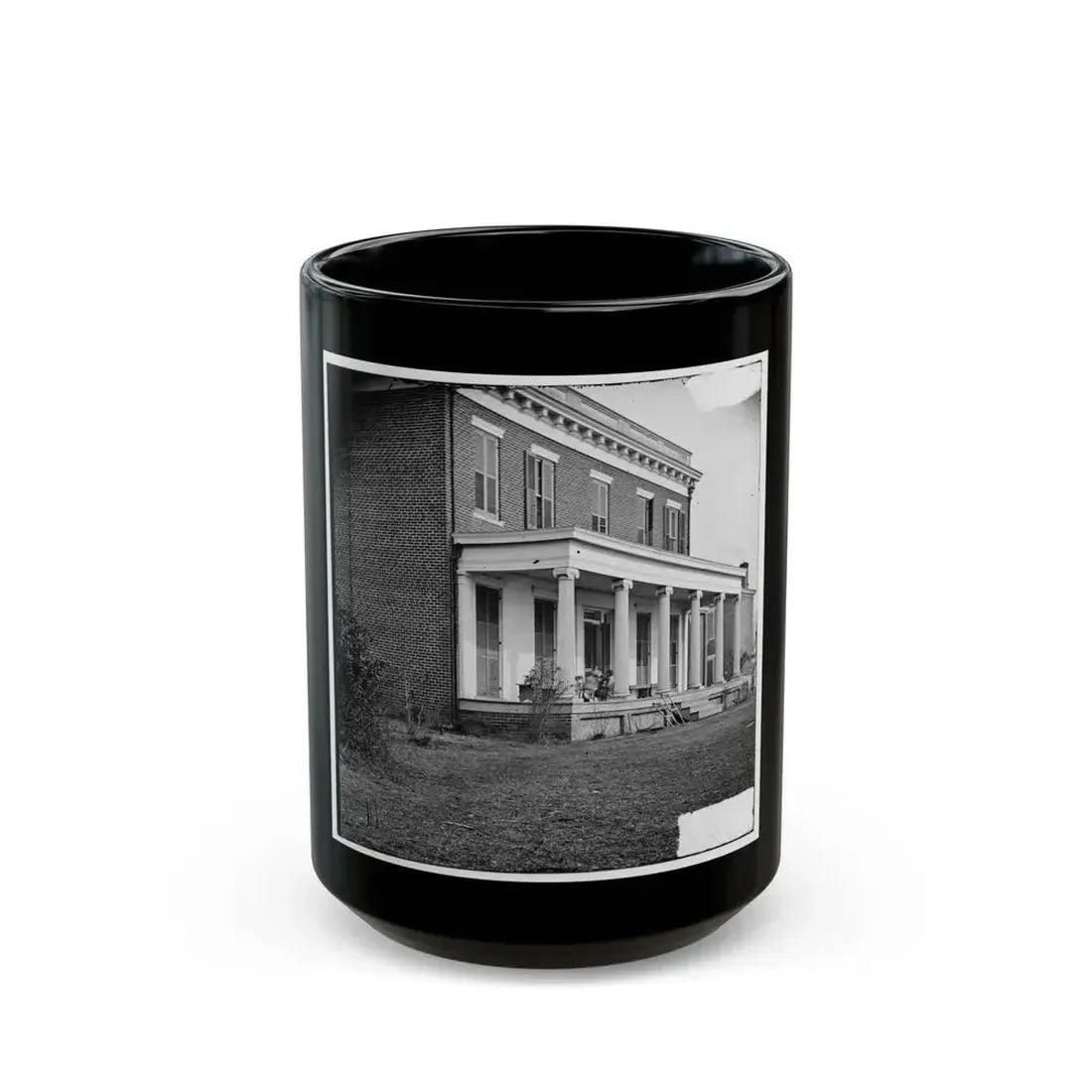 Aiken's Landing, Virginia (Vicinity). Aiken House On James River (U.S. Civil War) Black Coffee Mug 15oz - Go Mug Yourself