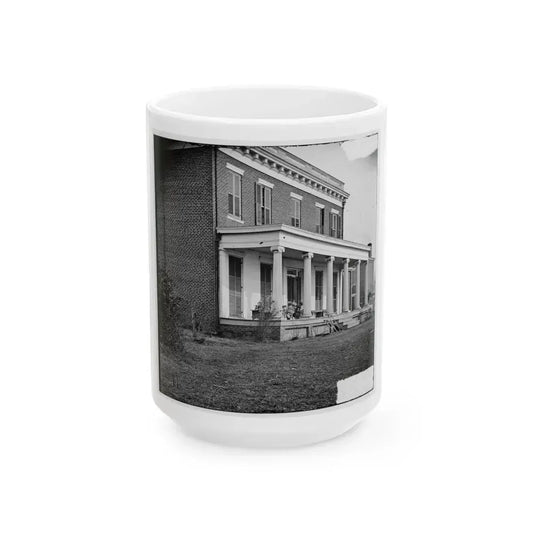 Aiken's Landing, Virginia (Vicinity). Aiken House On James River (U.S. Civil War) White Coffee Mug 15oz - Go Mug Yourself
