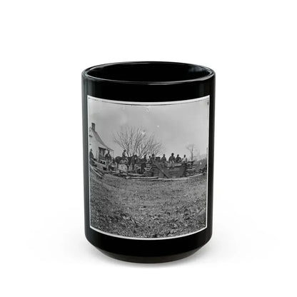 Aiken's Landing, Virginia (Vicinity). Negro Group At Aiken's Farm (U.S. Civil War) Black Coffee Mug 15oz - Go Mug Yourself
