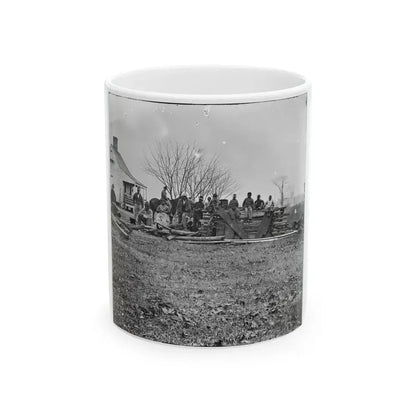 Aiken's Landing, Virginia (Vicinity). Negro Group At Aiken's Farm (U.S. Civil War) White Coffee Mug 11oz - Go Mug Yourself